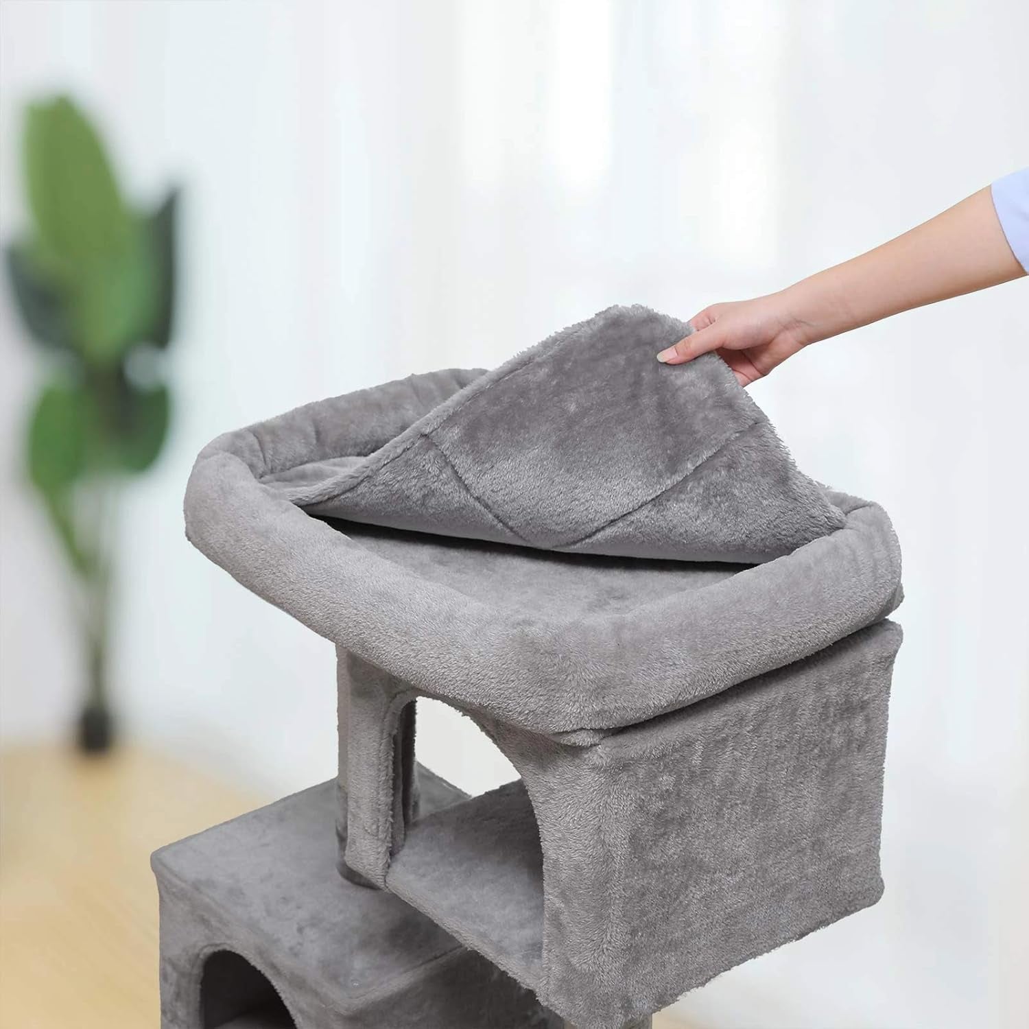 Cat Tree for Large Cats, Cat Tower 2 Cozy Plush Condos and Sisal Posts