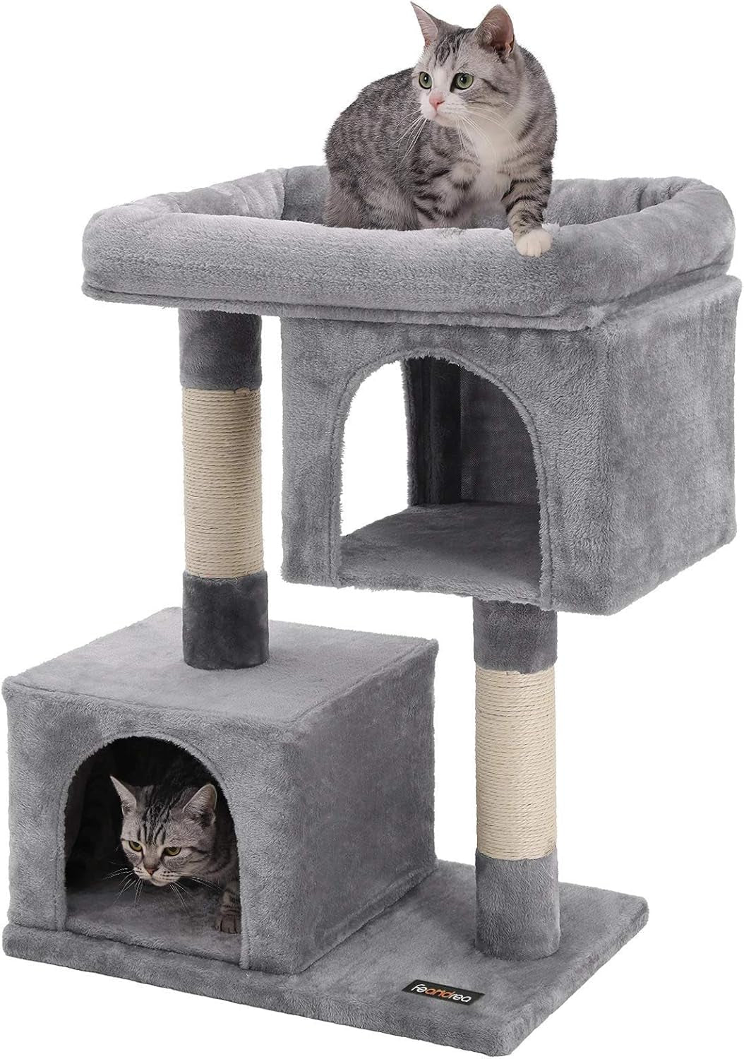 Cat Tree for Large Cats, Cat Tower 2 Cozy Plush Condos and Sisal Posts