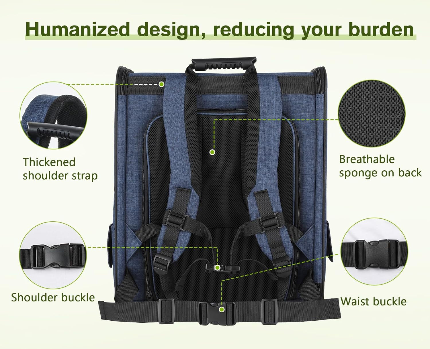 Pet Carrier Backpack, Cat Backpack Carrier, Expandable with Breathable Mesh for Small Dogs Cats, Dog Backpack Bag for Hiking Travel Camping Hold Pets up to 18 Lbs