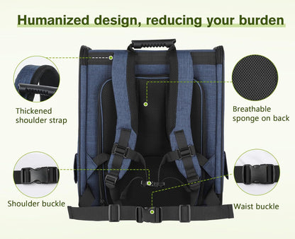 Pet Carrier Backpack, Cat Backpack Carrier, Expandable with Breathable Mesh for Small Dogs Cats, Dog Backpack Bag for Hiking Travel Camping Hold Pets up to 18 Lbs