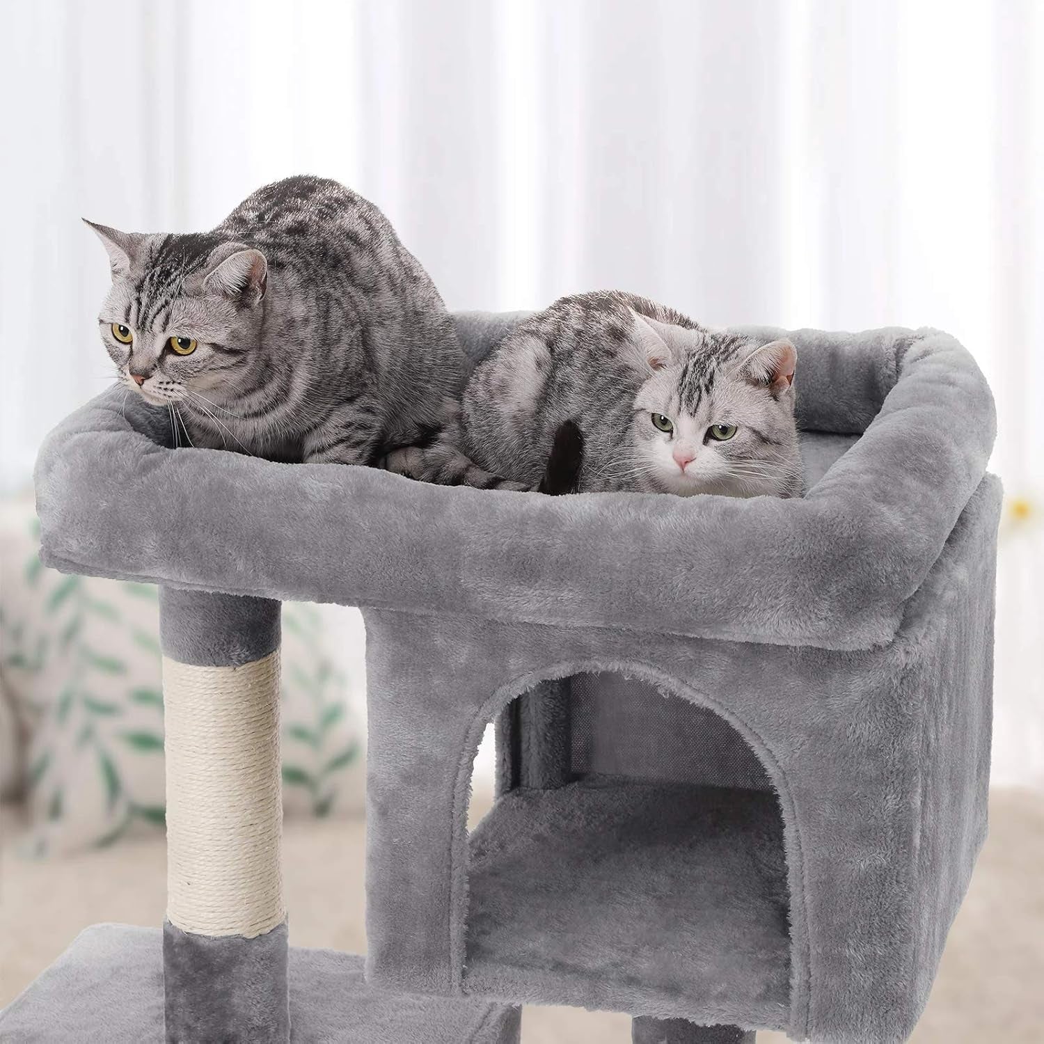 Cat Tree for Large Cats, Cat Tower 2 Cozy Plush Condos and Sisal Posts