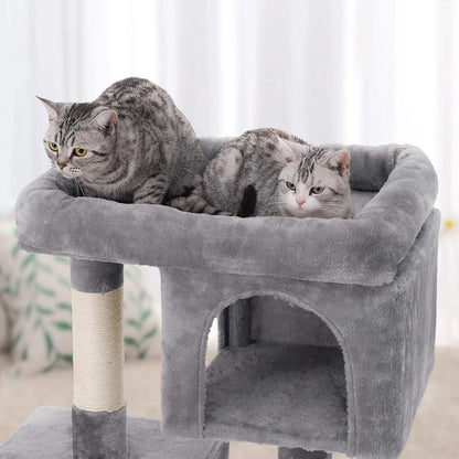 Cat Tree for Large Cats, Cat Tower 2 Cozy Plush Condos and Sisal Posts